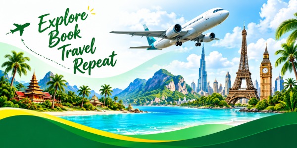 Explore. Book. Travel. Repeat.